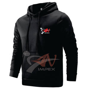 Pull-over à capuche en coton à manches longues pour hommes, vêtement d'hiver en polaire personnalisé avec logo personnalisé et imprimé OEM avec col à capuche - Product Image 2