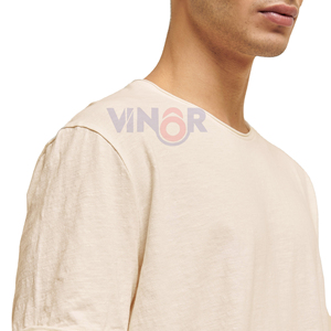 เสื้อยืดคอกลมผ้าฝ้าย100% สำหรับผู้ชายเสื้อยืดกันรอยยับสำหรับสกรีนออกแบบใหม่ - Product Image 5