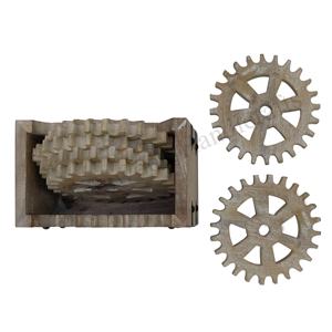 Ensemble de sous-verres en bois artistique en forme d'engrenage Design fait main parfait pour les tasses à café et les porte-verres disponibles au prix d'usine - Product Image 6