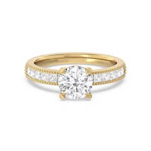 แหวนหมั้นทองคำแท้ 14K ประดับเพชรทรงกลมเจียระไนแบบบริลเลียนท์ น้ำหนัก 1.50 กะรัต เพชรเพาะเลี้ยงในห้องปฏิบัติการ คุณภาพ F-VS2 เครื่องประดับยอดนิยม - Product Image 1