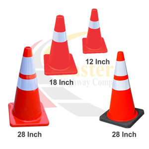 Cônes de sécurité routière en PVC réfléchissant personnalisés de haute qualité Produits de chaussée de taille standard au prix de gros - Product Image 1