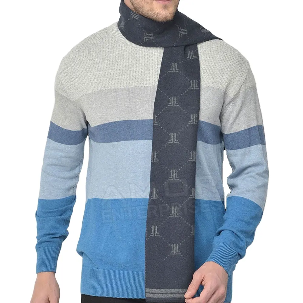 Men Fashion Winter Warm Scarf Solid Wool Neck Warmer Mufflers New Brand Men Warm Scarf