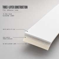 Étiquette autocollante en film PP thermique direct, blanc mat, pour emballage d'aliments congelés