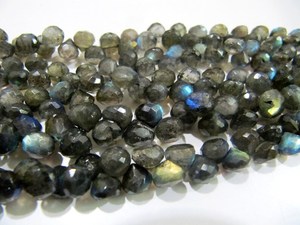 Cuentas de Briolette de labradorita Natural, forma de cebolla facetada, hebra de joyería de alta calidad de 6-8mm, 9-10 pulgadas de largo - Product Image 3