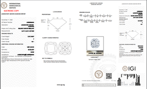 เบาะ1.53ct เจียระไนเพชรที่ปลูกในห้องทดลองผ่านการรับรอง IGI สำหรับสี VS1ความชัดเจนหินในห้องทดลอง - Product Image 5