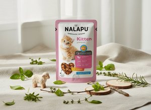 NALAPU Nourriture humide pour chatons en sachet, haute teneur en viande, vitamines et minéraux, sans céréales, non-OGM, biologique, pour chatons en croissance, 77g - Product Image 3