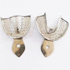 Juego de 6 bandejas de impresión de mandíbula Edentulous de bandeja dental de acero inoxidable perforado - Product Image 3