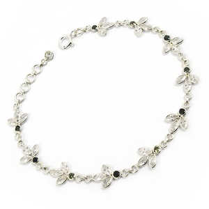 Fashionable Designer Flower <b>Bracelet</b> Crafted From 925 <b>Solid</b> Sterling <b>Silver</b> Stylish Boho Jewelry With Black & White CZ Gemstone - Product Image 1