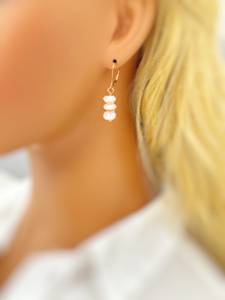 Pendientes colgantes de plata de ley 925, joyería Bohemia hecha a mano con piedras preciosas de morganita chapadas en oro para bodas - Product Image 5