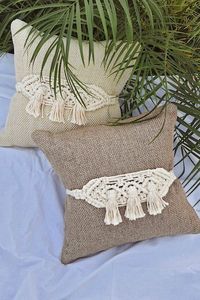 Cinturones de cojín ajustables con borlas triples de macramé hechos a mano (juego de 2) para decoración del hogar y la oficina, sala de estar y comedor - Product Image 6