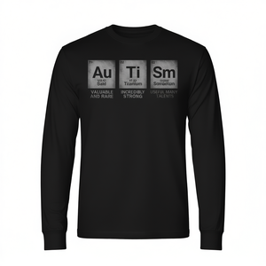 เสื้อยืดแขนยาวผู้ชายแบบตารางธาตุเพื่อสร้างความตระหนักรู้เกี่ยวกับออทิสติก - Product Image 2