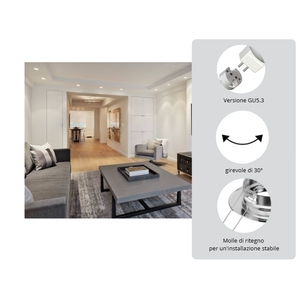 Ensemble de 7 spots LED réglables GU10 7W 4000K finition chromée lumière naturelle pour plaques de plâtre et bois - Product Image 3