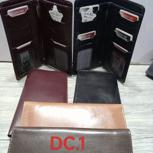 Cartera de Negocios de Cuero Vacuno para Hombre, Monedero Corto de Moda con Cierre de Cremallera DC.1 - Product Image 1