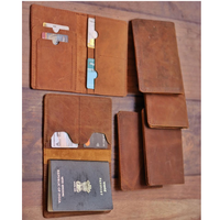 Porte-passeport en cuir pleine fleur véritable fait à la main avec blocage RFID, portefeuille familial, organiseur de voyage, housse cadeau personnalisable pour homme