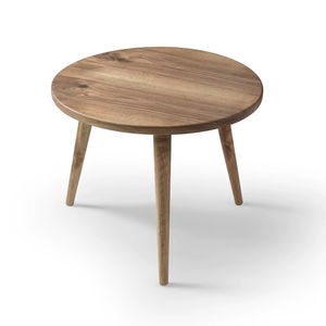 Ensemble de tables basses en noyer, style moderne du milieu du siècle, ensemble de tables d'appoint rondes en bois, table gigogne, minimaliste, haute qualité - Product Image 1