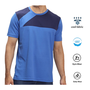 Vente en gros T-shirt de gym personnalisé pour hommes à manches courtes respirant Sport course à pied Fitness musculation tissu tricoté style formel - Product Image 2