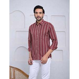 Chemise décontractée 100 % coton imprimée à manches longues, coupe ajustée élégante, taille 6XL, chemises habillées pour hommes, offre ODM - Product Image 4