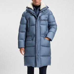 Veste matelassée à capuche pour homme de haute qualité avec logo personnalisé / prix de gros, manches longues et fermeture éclair pour l'hiver - Product Image 1