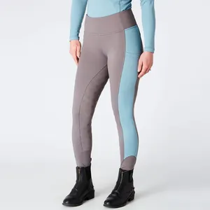 Pantaloni da equitazione con toppa al ginocchio-pantaloni da equitazione con sedile intero da donna pantaloni da equitazione in Silicone a vita alta da donna con tasca per telefono