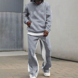 Ensemble de survêtement jogging à capuche en molleton pour homme, en polyester et coton, léger, style vintage, uni, avec logo personnalisé, vente en gros OEM - Product Image 5