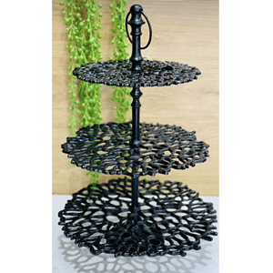 Plateau de présentation à 2 niveaux en métal doré corail, idéal pour les mariages et la décoration intérieure – Vente chaude - Product Image 4