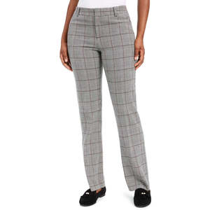 Pantaloni da Donna Charter Club Grigio Scuro a Quadri, Gamba Dritta, Vita Alta, Antirughe, Traspiranti, Stile da Ufficio, Taglia 14 Petite - Product Image 1