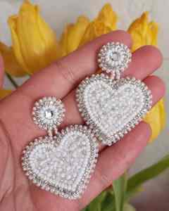 Boucles d'oreilles tendance faites à la main avec des perles, style bohème chic, bijoux statement pour femmes au meilleur prix - Product Image 2