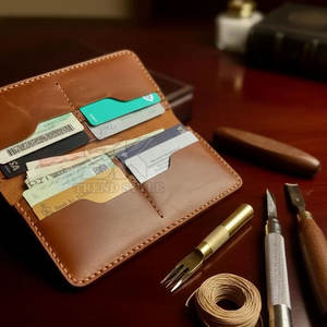 Cartera Bifold Larga de Cuero para Hombre, Precio Económico, Venta al por Mayor, Calidad Premium, Carteras de Cuero Genuino para Hombre - Product Image 3