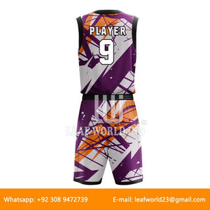 Uniforme de basket-ball pour hommes hauts tissu de sublimation à séchage rapide vêtements de sport personnalisés pour l'été imprimé grande taille - Product Image 4