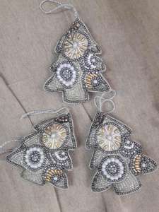 Adorno Colgante para Árbol de Navidad, Decoración para Fiestas, Adornos Colgantes de Tela con Cuentas, Adornos Navideños Únicos con Cuentas - Product Image 6