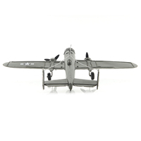 Modèle d'avion à hélice vintage en fer forgé fait main, figurine d'aviation antique, décoration d'avion en métal, objet de présentation artisanal AJ052