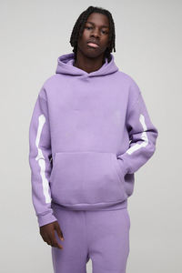 Conjunto Deportivo Informal de Dos Piezas con Sudadera con Capucha de Forro Polar Morado para Hombre, Ropa Deportiva Cómoda de Marfa International - Product Image 2