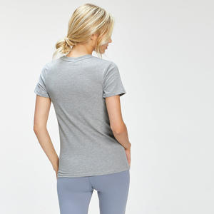 Camiseta de Algodón Minimalista para Mujer, Venta al por Mayor, Corte Ajustado, Manga Corta, Estilo Básico, Informal - Product Image 4