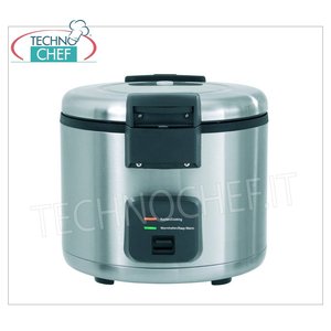 Olla arrocera de acero inoxidable para aproximadamente 40 porciones, con función de calentamiento, capacidad de 8 litros - Product Image 1