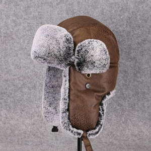 Classique nouvelle Offre Spéciale vêtements d'hiver aviateur chapeau de qualité supérieure en cuir véritable imperméable respirant casquette extérieure couleurs personnalisées - Product Image 4