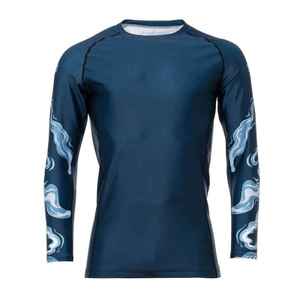 OEM Services <b>Men's</b> Long Sleeve Rash Guard Top Customized Logo <b>Compression</b> Sport Gym Fabric Material Trending Style Adult MMA Use - Product Image 4