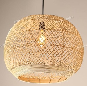 Luminaire suspendu de style design en bambou et rotin, style ferme traditionnel, pour appartement, salon, chambre à coucher, lustres, éclairage créatif - Product Image 4