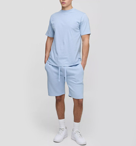 Mens T-Shirt and Shorts <b>Set</b> Summer 2 Piece Casual T-Shirt Outfit with Matching Shorts Streetwear Style OEM Wholesale Supplier - Product Image 5