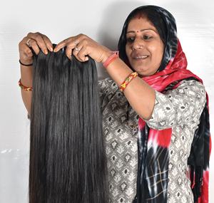 Venta al por mayor Remy barato templo natural proveedor virgen paquetes de color de la máquina de doble trama recta indio extensiones de cabello humano - Product Image 6