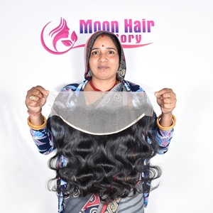 ผมต่อแบบเป็นลอนคลื่นสำหรับผู้หญิงเนื้อนุ่มสลวยผลิตภัณฑ์ดูเป็นธรรมชาติ100% - Product Image 5