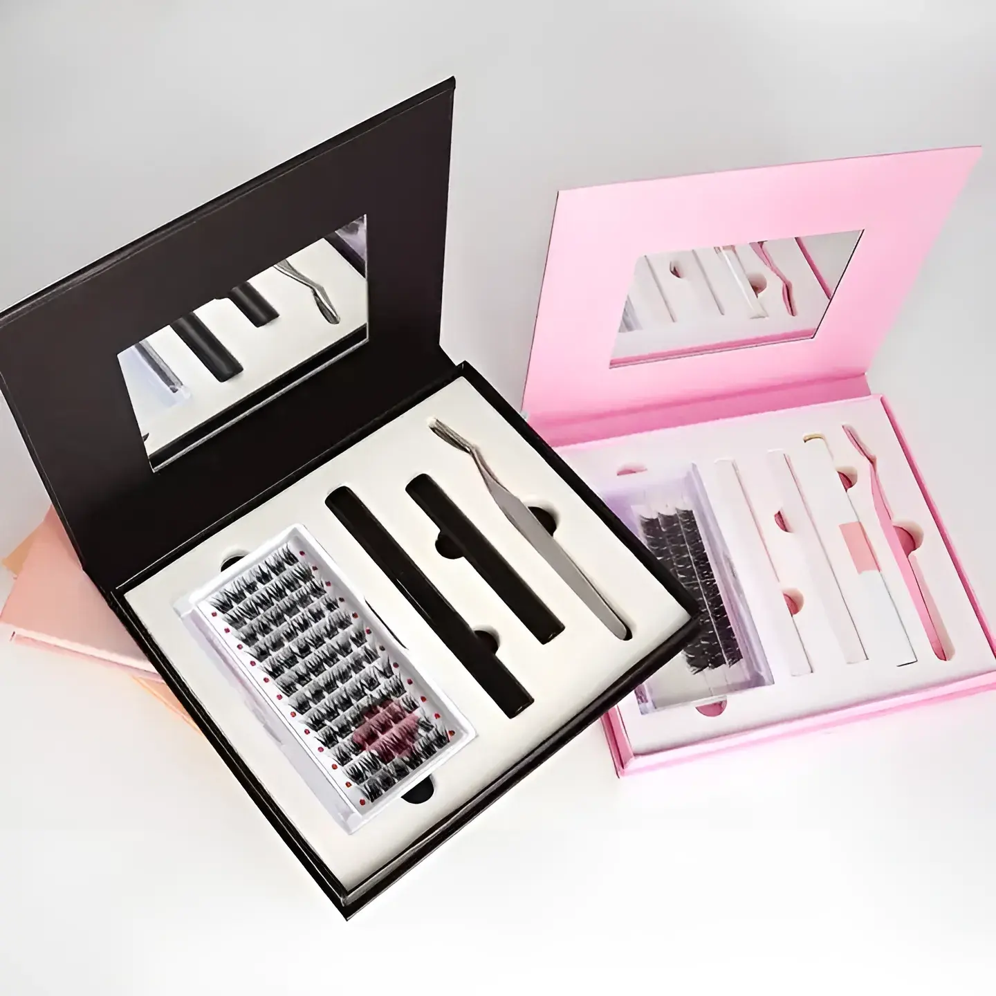 New Private Label Individual Faux Mink 5d Effect Lash Segment Natural Cluster Lashes DIY Eyelash Extension Kit