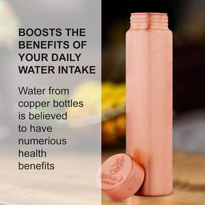 550ml Slim Ayurvedic Copper <b>Water</b> <b>Bottle</b> 100% Pure Copper Good Health Benefits Drinkware Pack of 6 - Product Image 6