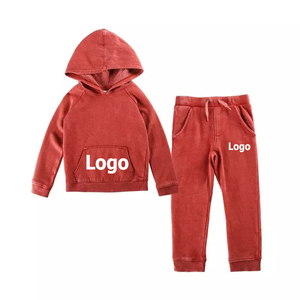 Nueva llegada elegante Casual Color sólido niños chándales niños deportes conjunto-Primavera otoño polar Sudadera con capucha sudadera lona al por mayor - Product Image 1