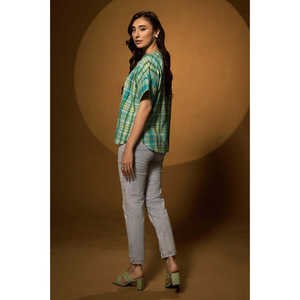 Tunique en tricot teint en fil pour femme KJ-43021 - Product Image 5