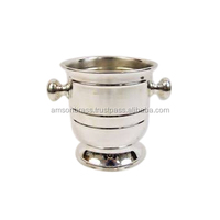 Refroidisseur à vin 4 bouteilles en aluminium nickelé, écologique, classique, avec compartiment à glace, pour table, bar à domicile, logo personnalisé, taille personnalisée, pour fêtes