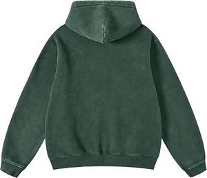 Sudadera con capucha de lana de algodón lavado con ácido para hombre, estilo de ajuste relajado, jersey de calle de algodón lavado con ácido grueso - Product Image 2