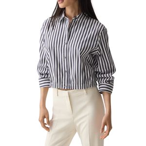 Blusa de moda Vintage para mujer, Top de manga larga con botones, Tops informales de oficina de popelina de algodón 100% para primavera, verano, invierno y otoño - Product Image 4
