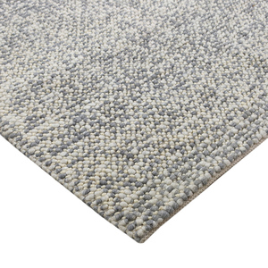 Len Dệt Thủ Công Pha trộn kết cấu khu vực thảm có một đống vòng lặp sang trọng dệt trong một màu xám trung tính mềm mại và màu ngà - Product Image 2