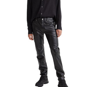 กางเกงและกางเกงหนังแกะสำหรับผู้ชายทรงสลิมฟิตหนังแท้ขายาวสำหรับผู้ชาย - Product Image 2