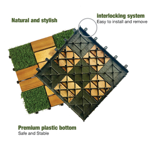 Design moderne Carreaux de terrasse à emboîtement Gazon artificiel pour aménagement paysager de gazon pour jardin extérieur Facile à installer PVC Gazon Synthetique - Product Image 1